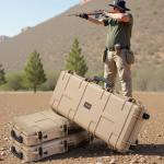 VEVOR Rifle Case, Rifle Hard Case with 4 Layers Fully-protective Foams, 42 inch Lockable Gun Storage with Wheels, IP67 Waterproof & Dustproof, for Rifle, Shotgun, Airsoft Gun, Khaki