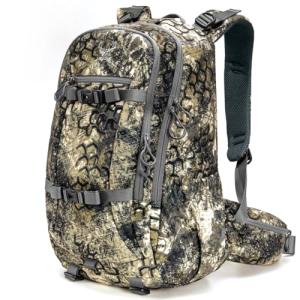 MOXULE Hunting Backpack Waterproof Pack: 25L Hunting Gear with Rain Cover,Hunting Day Pack with Rifle Bow Gun Holder (Camo)