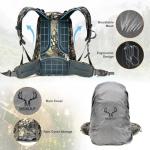 MOXULE Hunting Backpack Waterproof Pack: 25L Hunting Gear with Rain Cover,Hunting Day Pack with Rifle Bow Gun Holder (Camo)