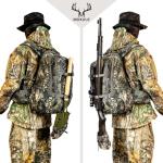 MOXULE Hunting Backpack Waterproof Pack: 25L Hunting Gear with Rain Cover,Hunting Day Pack with Rifle Bow Gun Holder (Camo)