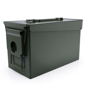 PATRON 50 Cal Ammo Can Metal 9mm Ammo Box Storage Crate Case for Shotgun Bullet Rifle Nerf Ammunition Waterproof Case-Gard Organizer for Men,Gift Boxes for Dad Husband Father (Green)
