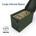 PATRON 50 Cal Ammo Can Metal 9mm Ammo Box Storage Crate Case for Shotgun Bullet Rifle Nerf Ammunition Waterproof Case-Gard Organizer for Men,Gift Boxes for Dad Husband Father (Green)