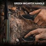 Kizer Beaver 2 Fixed Blade Knife, 2.75" D2 Clip Point Blade EDC Hunting Knife with Green Micarta Handle, Outdoor Camping Survival Knives with Kydex Sheath, Small Neck Knives, 1078M3