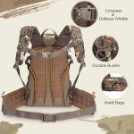 MoiShow Hunting Backpack, Camo Hunting Backpacks & duffle Bags, Water-resistant Long-Lasting Large Capacity Bow Backpack Hunting Pack For Hunting Gear Accessories (Stealth Reed Camo)