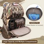 MoiShow Hunting Backpack, Camo Hunting Backpacks & duffle Bags, Water-resistant Long-Lasting Large Capacity Bow Backpack Hunting Pack For Hunting Gear Accessories (Stealth Reed Camo)