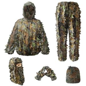 Ghillie Suit for Men - Complete Set with Full Face Mask & Gloves | Perfect for Outdoor Camouflage, Turkey Hunting, Jungle Games & Halloween!