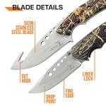 Elk Ridge ER-054CA 8.5-Inch Fixed and 5-Inch Folder Hunting Knife Set