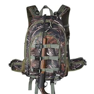 AUMTISC Hunting Backpack, Hunting Bags for Men Waterproof, 40L Camo Hunting Day Pack with Gun Holder, Hunter Backpacks with Bow Holder for Bow Gear Gift Rifle