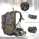 AUMTISC Hunting Backpack, Hunting Bags for Men Waterproof, 40L Camo Hunting Day Pack with Gun Holder, Hunter Backpacks with Bow Holder for Bow Gear Gift Rifle