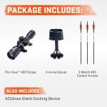 Wicked Ridge by TenPoint RDX 410, Peak XT - 410 FPS - Shorter, Faster & Includes Silent Cocking - with ACUdraw Silent, Pro-View 400 Scope & Three Match 400 Carbon Arrows