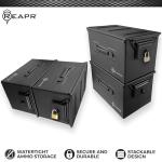 Reapr XL Ammo Box – Lockable Heavy Duty Steel Ammo Can for 9mm, 223, 50 Cal, Airtight Military Storage Case for Tools, Gear or Ammunition, Water Resistant Metal Footlocker Style Organizer