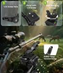 74" Hunting Rifle Tripod, V Yoke Shooting Rest with 6 Ground Spikes, 2 Camo Straps and Aluminum Frame for Hunting, Crossbow Support and Outdoor Field Shooting