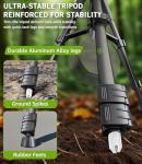 74" Hunting Rifle Tripod, V Yoke Shooting Rest with 6 Ground Spikes, 2 Camo Straps and Aluminum Frame for Hunting, Crossbow Support and Outdoor Field Shooting