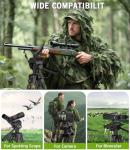 74" Hunting Rifle Tripod, V Yoke Shooting Rest with 6 Ground Spikes, 2 Camo Straps and Aluminum Frame for Hunting, Crossbow Support and Outdoor Field Shooting