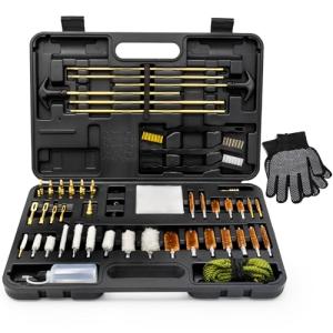 Elite Universal Gun Cleaning Kit for All Guns - Durable Brass Rods & Brushes for Handgun, Shotgun, Rifle - 9mm Bore Rope, Brass Jags, Oil Bottle, Strong Carrying Case - Gun Accessories by Quantum Lux