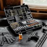 Elite Universal Gun Cleaning Kit for All Guns - Durable Brass Rods & Brushes for Handgun, Shotgun, Rifle - 9mm Bore Rope, Brass Jags, Oil Bottle, Strong Carrying Case - Gun Accessories by Quantum Lux