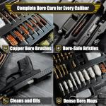 Elite Universal Gun Cleaning Kit for All Guns - Durable Brass Rods & Brushes for Handgun, Shotgun, Rifle - 9mm Bore Rope, Brass Jags, Oil Bottle, Strong Carrying Case - Gun Accessories by Quantum Lux