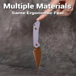 KANSPET Fenrir Fixed Blade Knife, 2.87" Rose Gold Coated D2 Tactical Survival with Purple Micarta Ergonomic Handle,Full Tang and Adjustable Kydex Sheath for EDC Hunting Camping Outdoor for Men G3034A5