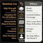 Elite Universal Gun Cleaning Kit for All Guns - Durable Brass Rods & Brushes for Handgun, Shotgun, Rifle - 9mm Bore Rope, Brass Jags, Oil Bottle, Strong Carrying Case - Gun Accessories by Quantum Lux