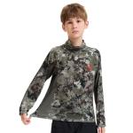 BASSDASH Youth UPF 50+ Camo Hunting Hoodie Shirt with Neck Gaiter Quick Dry Long Sleeve Hooded Tee for Fishing Hiking FS02Y