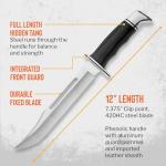 Buck Knives 120 General Hunting Knife, 7-3/8" Fixed Blade, Full Tang Design, Phenolic Handle, 420HC Stainless Steel Clip Point Blade, Sheath Included, Knife Made in the USA, 8.3 oz