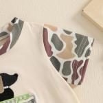 Bagilaanoe Newborn Baby Boy Summer Romper Short Sleeve Bodysuit Camouflage Dog Jumpsuit Summer Hunting Clothes (Beige, 6-12 Months)