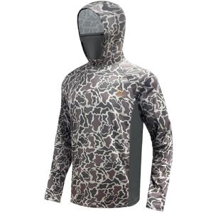 Palmyth Hunting Hoodie with Mask for Men Long Sleeve Sun Protection UV UPF 50+ Camo Fishing Shirts (Camo-3, XL)