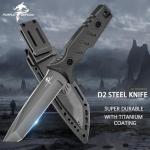 Purple Dragon Fixed Blade Knife with Sheath - Full Tang Survival Knife, Black Camping Knives, Bushcraft Knives for Outdoor Camping, Hiking, Gift for Men