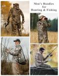 FISHEAL Men's Hunting Shirts with Mask - UPF 50+ Camo Long Sleeve Fishing Hoodie Shirt with Adjustable Drawstring