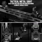 Visiofire Fiber Optic Iron Sights for Picatinny Rail | Flip Up Front and Rear Backup Sights with Red Green Dots | Tool-Free Ajustable Rear Flip Up Sights | Pop Up Fiber Optic Sights Rapid Transition