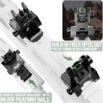 Visiofire Fiber Optic Iron Sights for Picatinny Rail | Flip Up Front and Rear Backup Sights with Red Green Dots | Tool-Free Ajustable Rear Flip Up Sights | Pop Up Fiber Optic Sights Rapid Transition