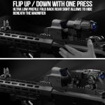 Visiofire Fiber Optic Iron Sights for Picatinny Rail | Flip Up Front and Rear Backup Sights with Red Green Dots | Tool-Free Ajustable Rear Flip Up Sights | Pop Up Fiber Optic Sights Rapid Transition