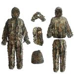 Ghillie Suit, Kids Adult 3D Leafy Camouflage Clothing, Camo Suit for Turkey Hunting, Hunting for Outdoor Game and Halloween.
