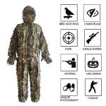 Ghillie Suit, Kids Adult 3D Leafy Camouflage Clothing, Camo Suit for Turkey Hunting, Hunting for Outdoor Game and Halloween.