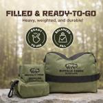 Buffalo Creek Supplies Pre-Filled Shooting Bag All-Weather Rifle Rest Sandbag for Bench Shooting, Hunting, Target Practice & Competition – Front & Rear Set – Filled (Olive Drab)