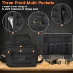 ITHWIU Gun Range Bags For 2 Pistols 6 Magazines, Pistol Case Carrying Shooting Bag with Lockable Zipper for Shooting Range Outdoor Hunting, Black