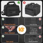 ITHWIU Gun Range Bags For 2 Pistols 6 Magazines, Pistol Case Carrying Shooting Bag with Lockable Zipper for Shooting Range Outdoor Hunting, Black