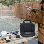 ITHWIU Gun Range Bags For 2 Pistols 6 Magazines, Pistol Case Carrying Shooting Bag with Lockable Zipper for Shooting Range Outdoor Hunting, Black