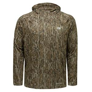 Mossy Oak Men's Standard Camo Hoodie Lightweight Hunting Shirts, Bottomland, Medium