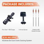 Wicked Ridge Invader M1 De-Cock Crossbow, Peak Camo - 390 FPS - Equipped with Pro-View 400 Scope, ACUdraw De-Cock (Crank System) + D1 Trigger