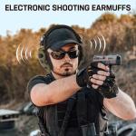 Floriogra Electronic Ear Protection for Shooting with 5X Sound Amplification, Active Ear Protection for Gun Range, NRR 23dB Hearing Protection for Shooters, Noise Reduction Headphones for Hunting