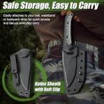 Purple Dragon Fixed Blade Knife - Full Tang Hunting Knife Forged from a Single Piece of D2 Steel - Camping Knives with G10 Handle and Kydex Sheath - Outdoor Gift for Men - Gray