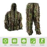 Zicac Outdoor Camo Ghillie Suit 3D Leafy Camouflage Clothing Jungle Woodland Hunting