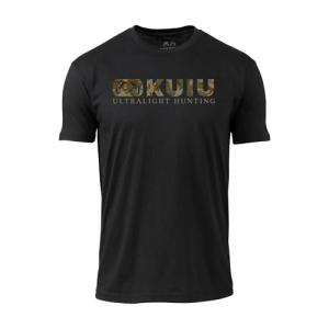 KUIU Valo Block Logo T-Shirt - Men's Lightweight Cotton-Poly Blend, Pre-Washed, Soft Crew Neck Tee – Charcoal