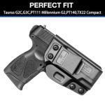 Taurus G2C Holster, G3C Holster Polymer IWB for Concealed Carry | Adj. Cant & Retention Inside Waistband Accessories |Compatible with PT111,Taurus PT140
