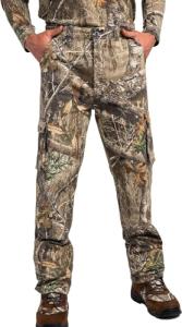 Realtree Men's Edge Camo Hunting Pants, Durable Cargo Pants with 6-Pocket, Slim Fit, Men's Outdoor Pants, Size S-5X