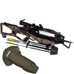 Excalibur Hybrid X Accurate High-Output CeaseFire Archery Hunting Crossbow - Overwatch Scope w/Rings, 4 Arrows with 100Gr & 150Gr Field Points, Rebolt Quiver Included | with Case