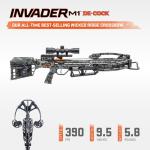 Wicked Ridge Invader M1 De-Cock Crossbow, Peak Camo - 390 FPS - Equipped with Pro-View 400 Scope, ACUdraw 50 SLED De-Cock (Manual System) + D1 Trigger