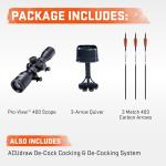 Wicked Ridge Invader M1 De-Cock Crossbow, Peak Camo - 390 FPS - Equipped with Pro-View 400 Scope, ACUdraw 50 SLED De-Cock (Manual System) + D1 Trigger