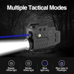 Solofish 800 Lumens Adjustable Pistol Light Laser Combo, Strobe Function Blue Laser and Tactical Light Fits for Full Size with Rail